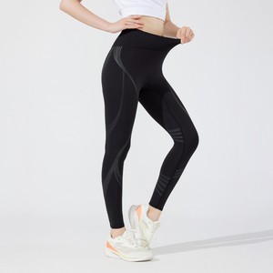 Ensemble 2 pièces taille haute pour femme : Leggings de sport extensibles 4 directions, compression unie, séchage rapide, pour entraînement, fitness et yoga, avec logo frontal - Product Image 3