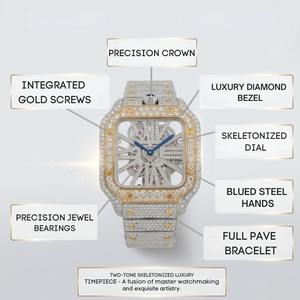 Reloj de Lujo para Hombre con Incrustaciones de Moissanita VVS1, Estilo Mecánico, Movimiento Automático, Pasa el Test de Diamantes - Product Image 6