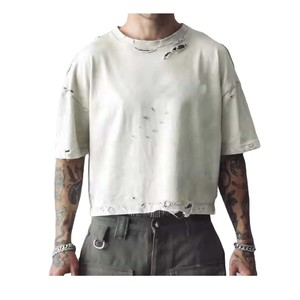 Camiseta Unisex de Cuello Redondo, Diseño de Algodón Lavado al Ácido, 250 GSM, Color Negro, Lavado al Ácido de Primera Calidad - Product Image 6