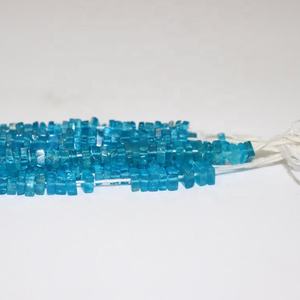 ลูกปัดอะพาไทต์นีออนธรรมชาติทรงสี่เหลี่ยมเจียระไนขนาด 4-5 มม. ยาว 16 นิ้ว ร้านอินเดียนเจมสโตร์ รูขนาด 0.5 มม. สำหรับทำเครื่องประดับ - Product Image 2