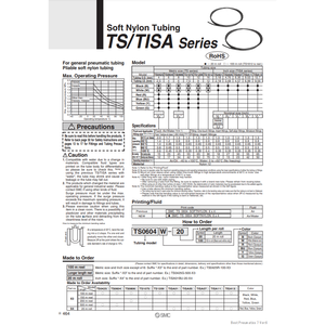 SMC pneumatics ท่อไนล่อนอ่อน TS0604Y-20ชิ้นส่วนนิวเมติก - Product Image 1