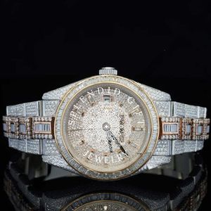 Reloj de Lujo para Hombre Splendid Gilt Jewelry con Moissanita, 28 mm, Acero Inoxidable, Movimiento Analógico ETA, Cristal de Zafiro, Cierre Oculto, 10 m - Product Image 1