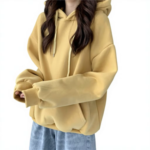 Sudadera con Capucha Antiarrugas de Color Sólido para Mujer, Holgada, Otoño Invierno 2026, Nueva, Estilo Coreano, a la Moda - Product Image 4