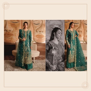 Conjunto de Salwar Kameez de Seda Cruda para Mujer BEKHUDI VOl-2, Vestido Tradicional Indio Pakistaní Bordado con Dupatta, para Fiestas y Diwali, Sin Arrugas - Product Image 4