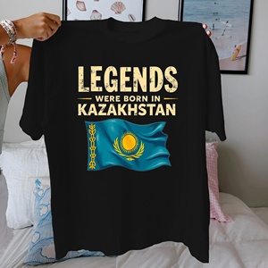 LEGENDS WERE BORN in KAZAKHSTAN เสื้อยืดผู้หญิงผ้าฝ้าย 100% พิมพ์ลายลำลอง ทรงสวมใส่สบาย - Product Image 2