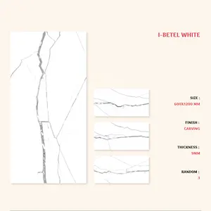 Betel White Designer: pasokan pabrik 60x120cm (24x48) ubin dinding porselen, Keramik 600x1200mm untuk dekorasi lantai, grosir