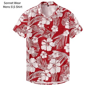 Camisa de manga corta con estampado AOP para hombre - Product Image 1