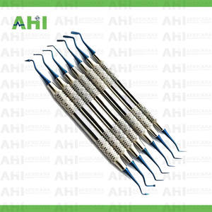 Prix d'usine – Nouvel ensemble d'outils dentaires manuels en titane bleu, 7 pièces, spatules de restauration composite en acier inoxydable avec manche, certifié CE - Product Image 3