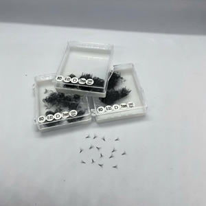 Narrow Premade <b>Lash</b> Fans Velvet <b>Lash</b> Trays Pointy Base Matte Black Volume Eyelash Extensions High Quality <b>Cluster</b> <b>Lashes</b> - Product Image 4