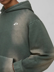 Sweat-shirts pour hommes en coton molletonné épais, coupe vintage, épaules tombantes, poche kangourou, logo personnalisé, fabrication en usine - Product Image 4