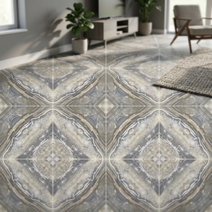 Azulejo de Porcelana Vistaar Royal con Aspecto de Mármol Líquido, Acabado Brillante, Diseño Bookmatch para Pared, 600x600mm - Product Image 6