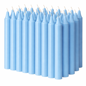 Bougies en cire de paraffine droites faites à la main de 4 pouces bleu ciel pour les églises, les temples, les mariages, la décoration intérieure, Pâques - Product Image 2