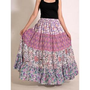 Handmade Cotton Printed Maxi <b>Skirt</b> | Patchwork Bohemian <b>Long</b> <b>Skirt</b> | Women's Casual <b>Summer</b> Outfit - Product Image 1