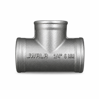 Raccord en T industriel en acier inoxydable 6 mm (1/4 pouce) à filetage femelle, polyvalent pour produits chimiques, eau, gaz, huile