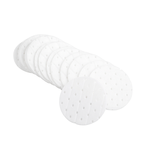 Disques de coton ronds jetables pour soins personnels, blancs avec design perforé - Product Image 1