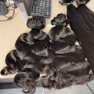 Extensions de cheveux vierges bruts ondulés, double trame, commande en gros, style vague naturelle - Product Image 2