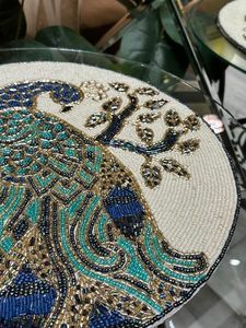 Embroidered Peacock <b>Table</b> <b>Runner</b> Bohemian Home Decor Animal Pattern Durable Multi Color Design - Product Image 4