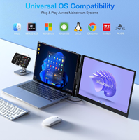 Moniteur d'extension d'écran portable S8Max ultra-fin 15,3 pouces IPS 1200p LCD double écran, protection des yeux, HDR, Plug-and-Play pour PC, Mac, PS5