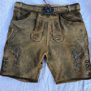 Pantalones de Cuero Bávaros Tradicionales para Hombre, Estilo Antiguo, Cortos, para Oktoberfest - Product Image 1