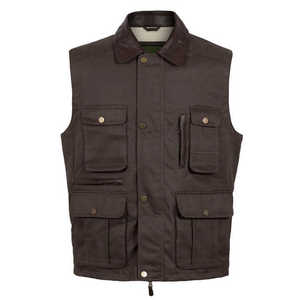 Gilet de motard en cuir véritable respirant à col en V avec fermeture éclair, broderie personnalisée de haute qualité, style sportif, pour homme - Product Image 1