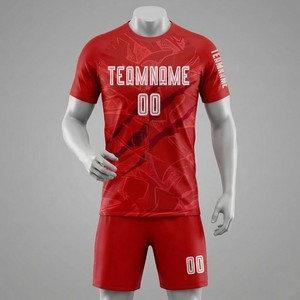 Conjunto de Uniforme de Fútbol Rojo Personalizado, Nombre del Equipo Sublimado 00, Jersey Deportivo de Secado Rápido para Hombre, Pantalones Cortos, Ropa Deportiva para Todas las Temporadas - Product Image 4
