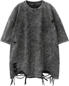 100% Cotton Men Distressed Heavyweight Cotton Blank Oversized <b>Tshirt</b> 100% Cotton Men's T-shirt - Product Image 1