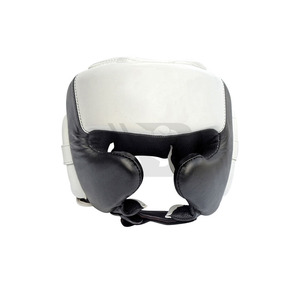 Protège-tête de boxe rouge en gros avec protège-glande en cuir PU, design respirant, logo personnalisé, haute qualité - Product Image 4