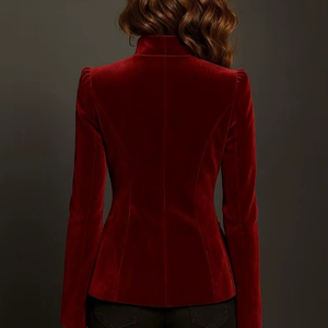 Women's Victorian Steampunk Velvet Coat <b>Jacket</b> , Vintage <b>Gothic</b> Burgundy Red Military Cosplay - Product Image 1