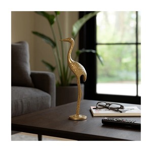 Figura de Grulla Chapada en Oro, Decoración Artística Hecha a Mano para Mesa de Salón, Escultura Animal Contemporánea para Decoración del Hogar - Product Image 4