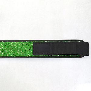 Ceinture de soutien lombaire verte à paillettes pour haltérophilie, en nylon, avec boucle réglable, unisexe, pour entraînement de force et fitness - Product Image 6