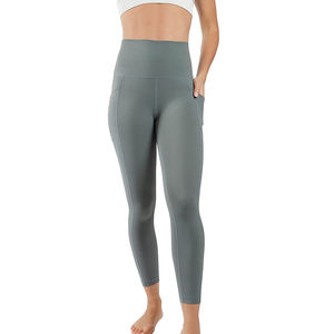 Pantalones de yoga de chifón de cintura alta para mujer con control de abdomen, leggings transpirables de cintura media para fitness con diseño estampado - Product Image 6