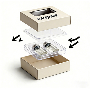 Boîtes rigides d'emballage pour suppléments de peptides, flacons de peptides de 2 ml et 3 ml avec étui de maintien en plastique - Product Image 3