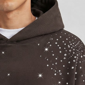 Cotton Material Made Men Pullover <b>Rhinestone</b> <b>Hoodies</b> Wholesale Rate Heavyweight Vintage Style <b>Rhinestone</b> <b>Hoodies</b> For Men - Product Image 3