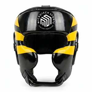 Professional Genuine Leather Boxing <b>Head</b> Guard - Multi-Layered Foam Sparring Headgear for MMA, Muay Thai & Kickboxing - Product Image 1