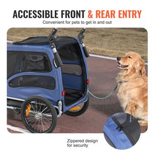 Rimorchio per Bicicletta in Alluminio per Cani, Capacità 100 Libbre, Passeggino 2-in-1 per Animali Domestici, Facile da Piegare, Sgancio Rapido - Product Image 5