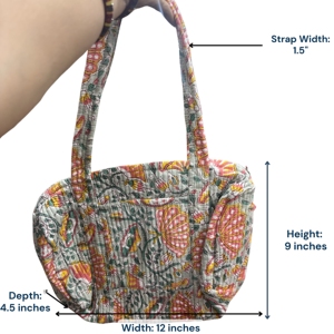 Hand Block Printed <b>Mini</b> Duffle <b>Bag</b> Quilted Cotton Boho Weekender Travel <b>Bag</b> Handmade Ethnic Overnight <b>Gym</b> Carry Stylish - Product Image 4