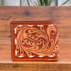 Cartera de cuero con dos pliegues de gran capacidad para hombre, billetera pequeña de cuero genuino, tarjeta de identificación de moneda en efectivo - Product Image 5