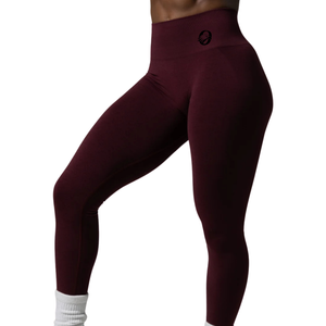 Leggings de sport sans couture taille haute pour femme, couleur bordeaux, compression, fitness, yoga, course à pied, anti-transpiration, extensibles, entraînement athlétique - Product Image 3