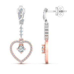 Aretes de Diamantes Cultivados en Laboratorio de Oro Blanco Sólido de 14k para Mujer, Corte Redondo, Chapados en Oro Rosa, Joyería Romántica para Boda, Marca Aries Jewel - Product Image 3