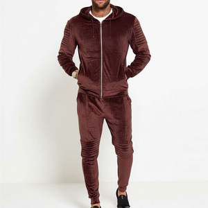 Conjunto de Sudadera con Capucha y Pantalones Deportivos de Felpa para Hombre, Talla Grande, Manga Larga, Hombros Caídos, Corte Holgado, Traje Deportivo de Invierno - Product Image 1