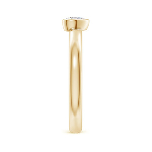 Anillo Solitario Minimalista con Diamante Cultivado en Laboratorio, Corte Corazón, Engaste en Bisel, Oro 10K/14K/18K, Plata 925/935, Rodio, para Boda o Compromiso - Product Image 4