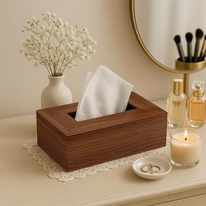 Modern <b>Marble</b> Wood Grain Resin Tissue Box Cover Rectangle Facial Tissue Holder Decorative <b>Table</b> Organizer Easy Refill for Home - Product Image 4