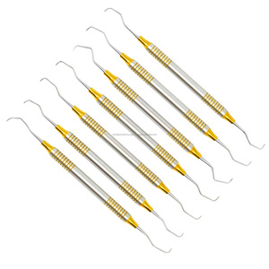 World Precision Surgical Gracey Curettes 7Pcs Stainless Steel Gold Coated Manual Ergonomic Knurled Grip Dental Periodontal - Product Image 5