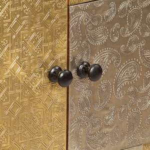 Buffet finition miel avec panneaux décoratifs colorés - Product Image 5