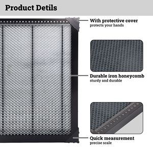 Mesa de trabajo de panal láser de 15,7 "x 15,7" x 0,87 "Corte de bordes lisos Protección de escritorio de disipación de calor rápida (400x400x22mm) - Product Image 6