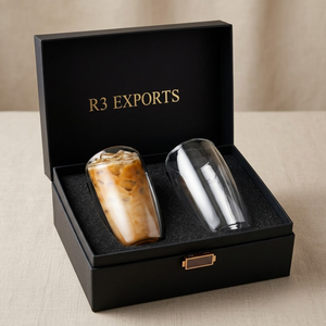 Tasse à café/thé en borosilicate artisanale personnalisée avec logo, 430 ml, moderne, réutilisable, unisexe, pour cadeaux d'entreprise, kits promotionnels de bienvenue - Product Image 1