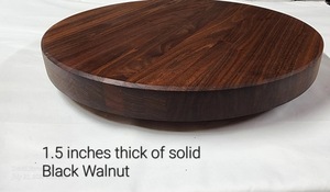 Wood Double Tier <b>Rotating</b> Tray Smooth-Spin Lazy Susan for Tabletop Spice Serving - Product Image 3