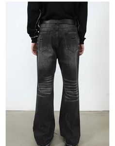 Pantalones Vaqueros Negros de Cintura Alta y Pierna Ancha, Estilo Vintage, Corte Holgado, de Algodón, para Otoño - Product Image 3
