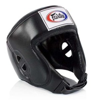 Protège-tête de boxe Fairtex en cuir PU, protection intégrale du visage avec fermeture auto-agrippante pour adultes unisexe