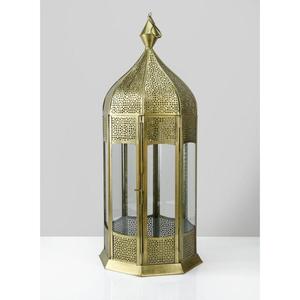 Farol Marroquí Cónico de Vidrio Azul y Metal, Decoración Colgante para el Hogar, Resistente al Calor, Ecológico, Portavelas - Product Image 6